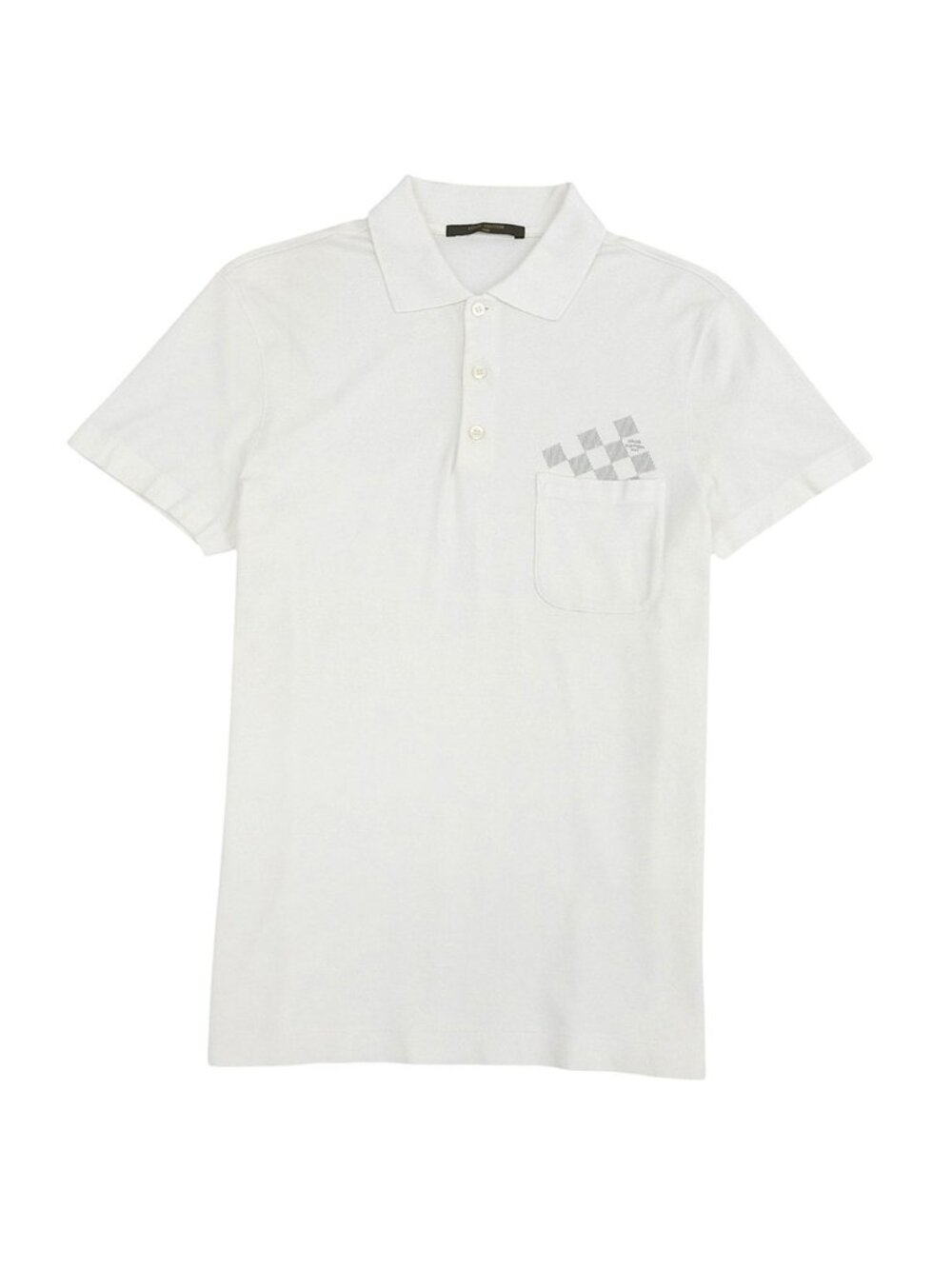 Louis Vuitton Shirt Polo Damier Short Sleeve Top Cotton White S